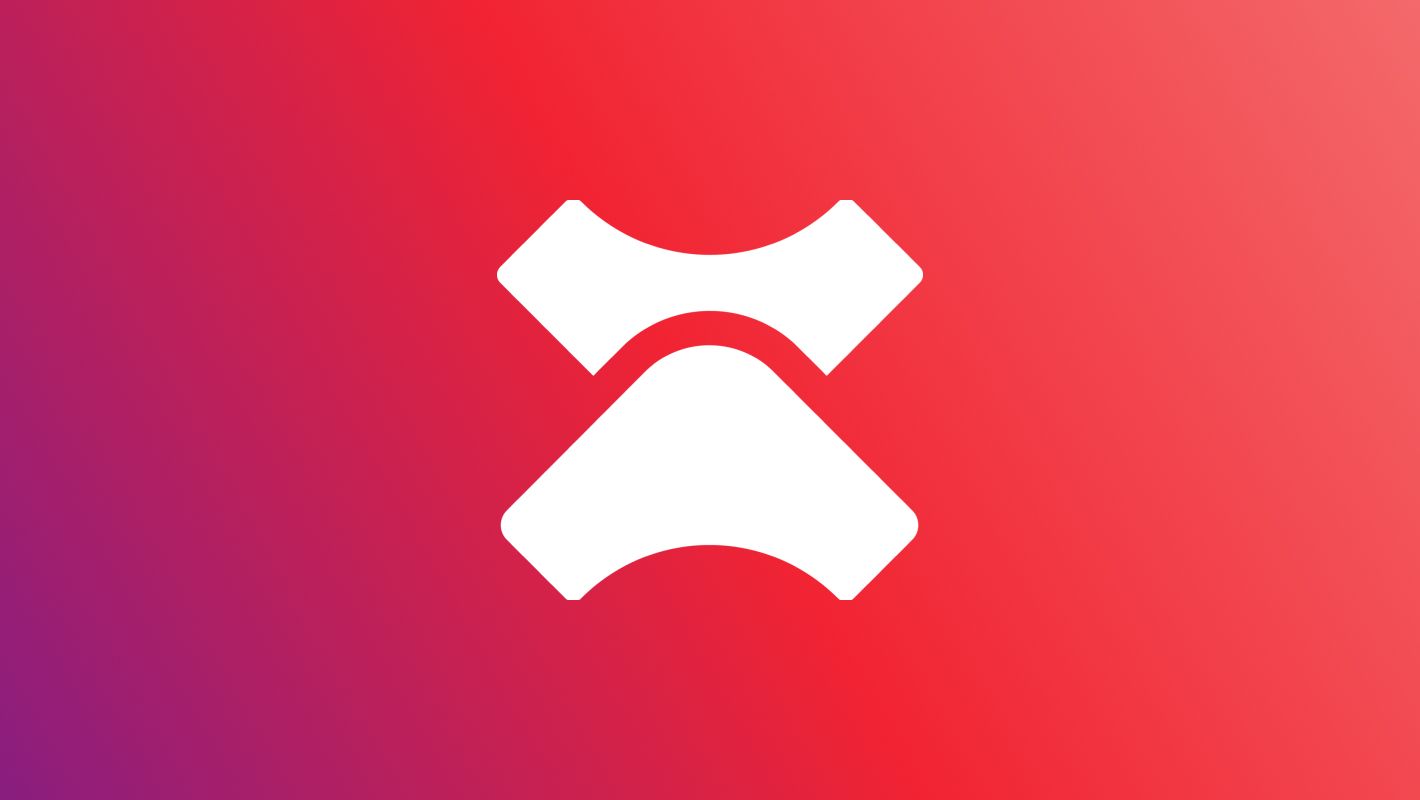 ChatGPT: Weißes abstraktes Logo auf einem Farbverlauf-Hintergrund, der von Rot zu Lila übergeht.